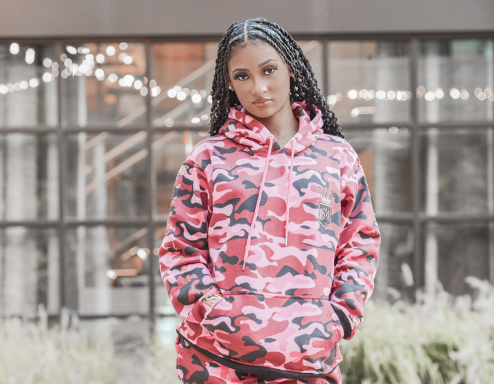 Unisex Red and Pink Camouflage Hoodie