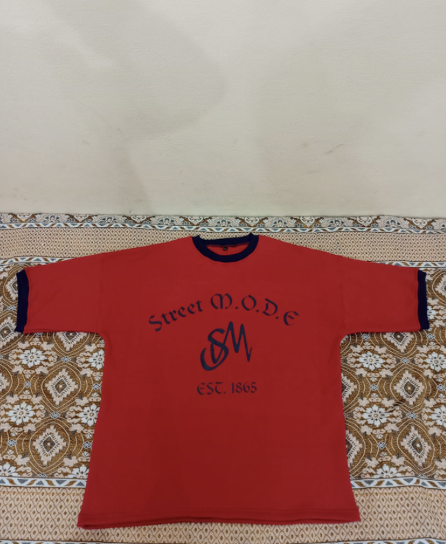 Street M.O.D.E 22 Two Tone T-shirt Red with Navy Trim