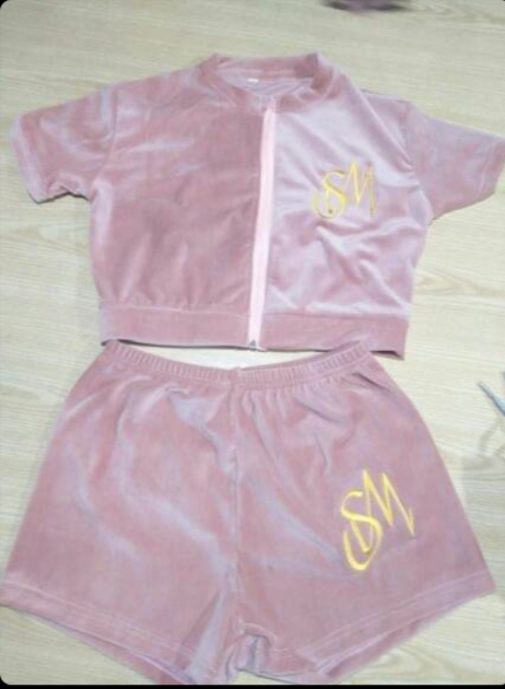 Velour short set