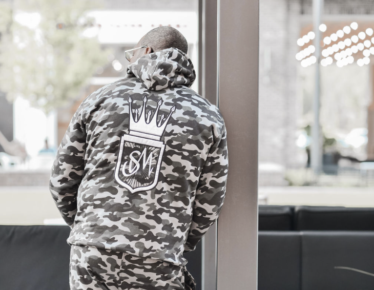 Unisex Black and White Camouflage Hoodie