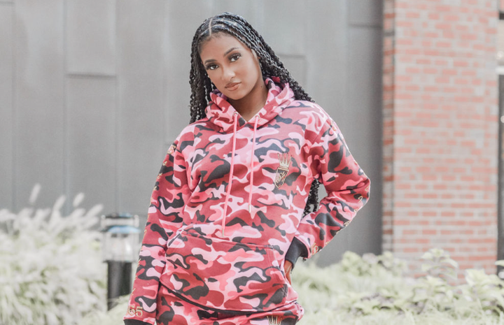 Unisex Red and Pink Camouflage Hoodie