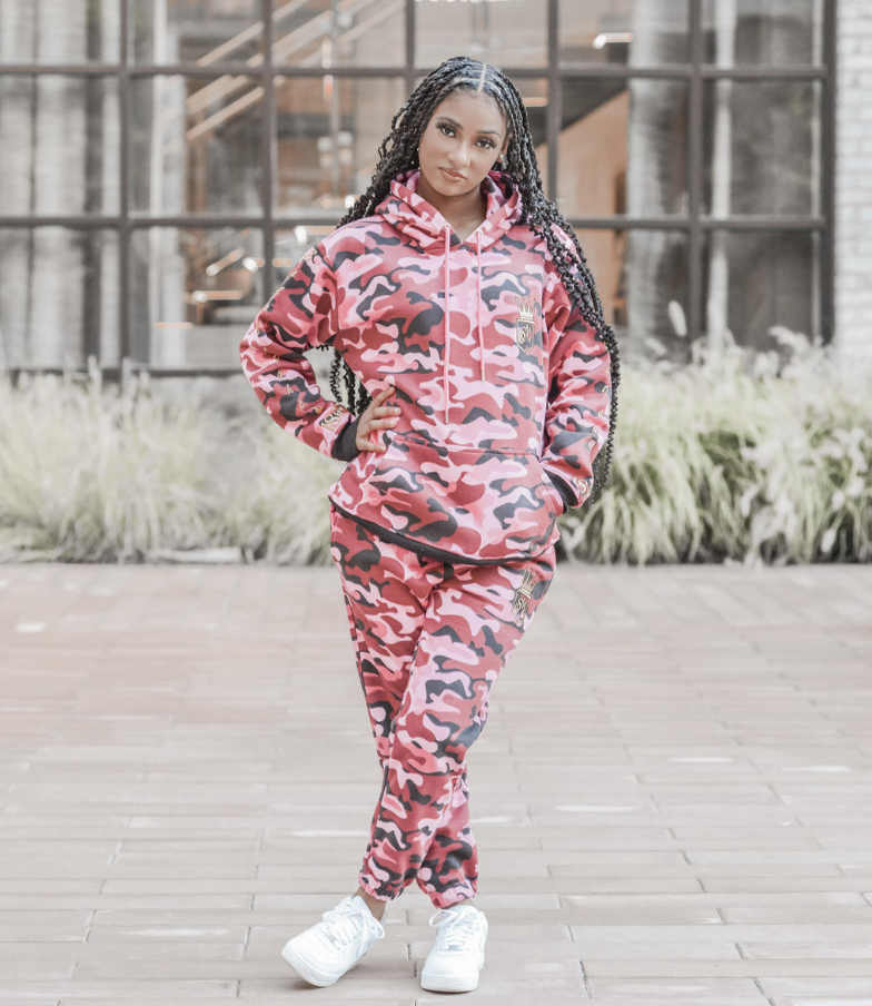 Unisex Red and Pink Camouflage Joggers Set