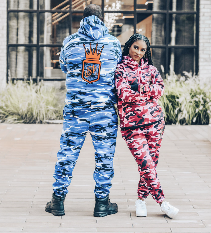 Unisex Royal Blue Camouflage Joggers Set