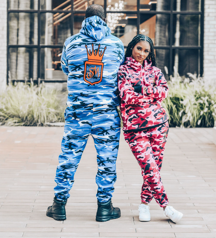 Unisex Royal Blue Camouflage Joggers Set