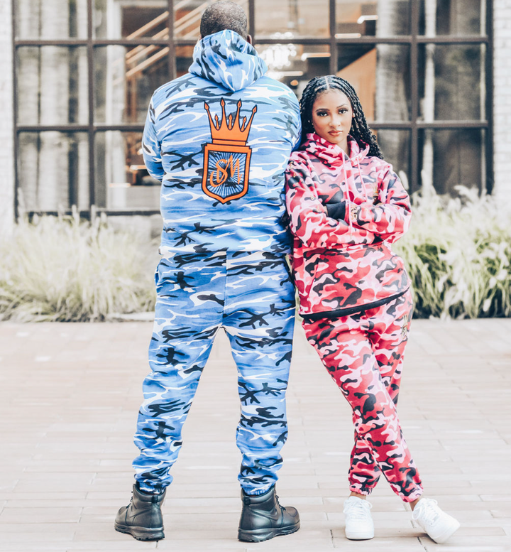 Unisex Royal Blue Camouflage Joggers Set